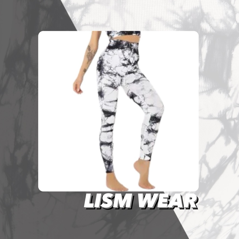 EUC Lism Wear Black Tie Dye High Waist Leggings